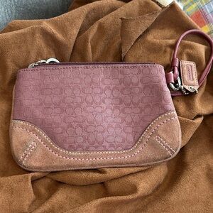 Coach Mauve and Brown Wristlet